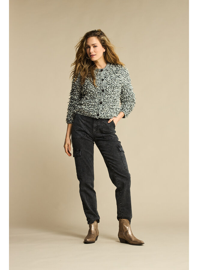 Broek Jana cargo black denim