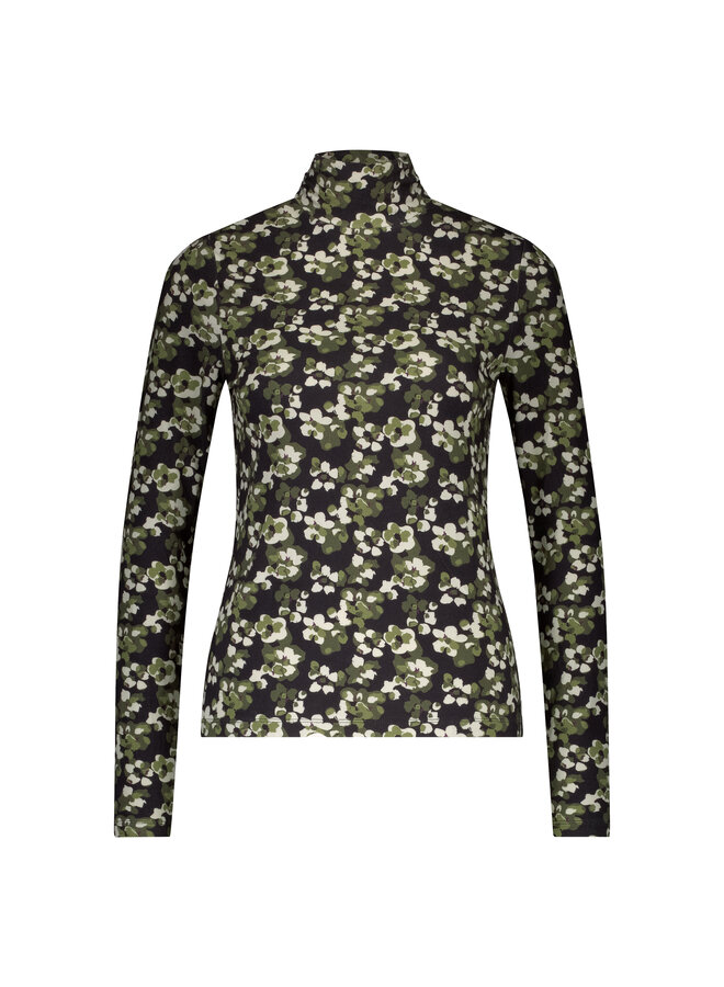 Top Rolinde flower print khaki