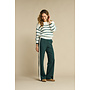 Trui Fuzzy stripe ecru/pine