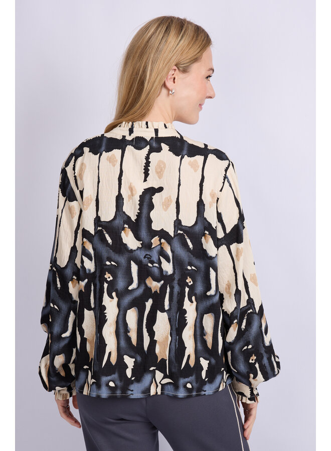 Blouse Lara sand/light jeans blue