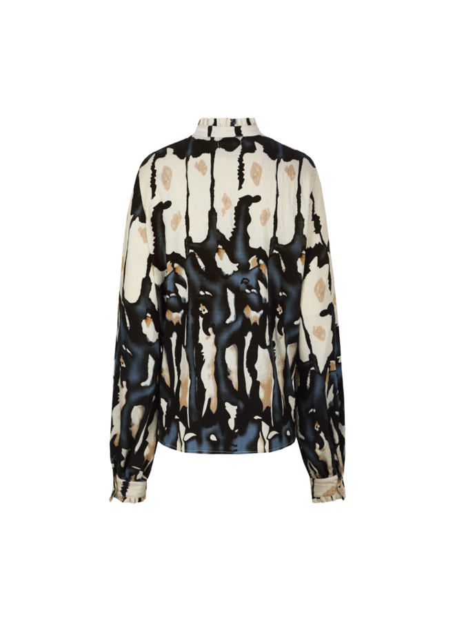 Blouse Lara sand/light jeans blue