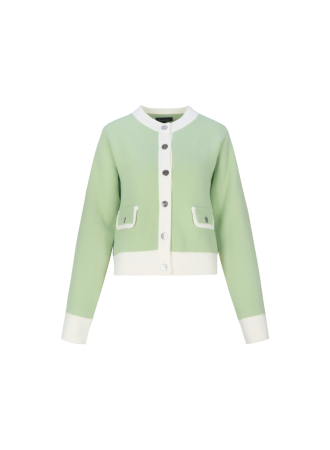 Jacket Maisy knit light moss/wool white