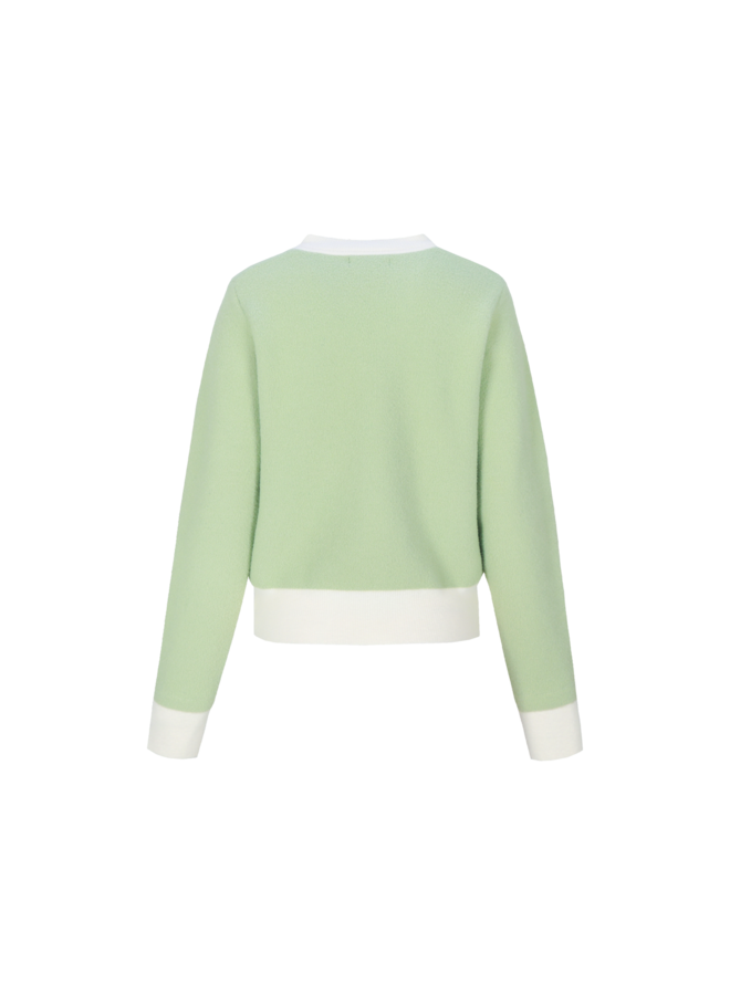 Jacket Maisy knit light moss/wool white