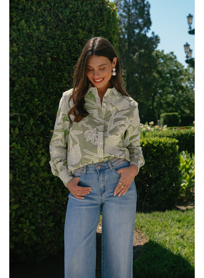 Blouse Kimberly light moss/sand