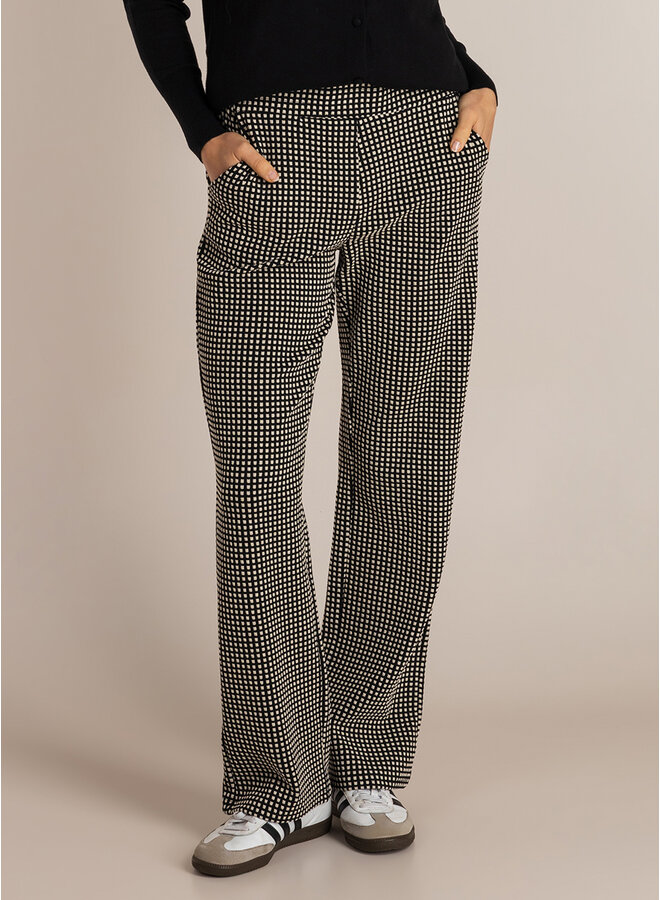 Broek Shanna black/off white