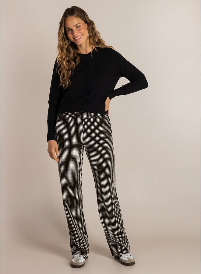 Broek Shanna black/off white