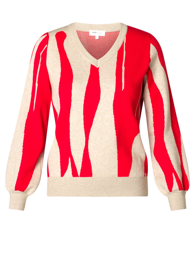 Trui Suvi sand/multi-colour