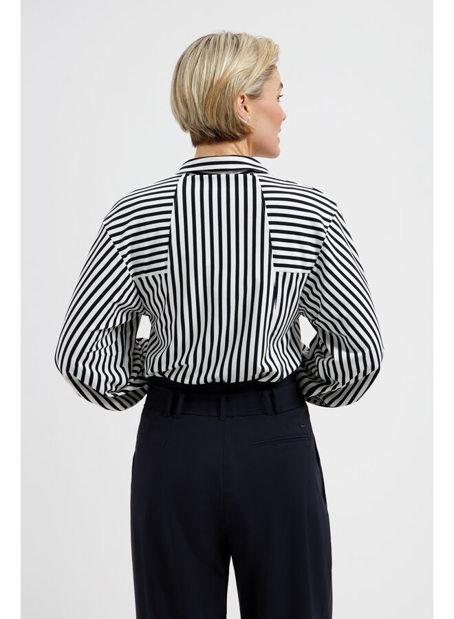 Blouse Gem blue/simple white