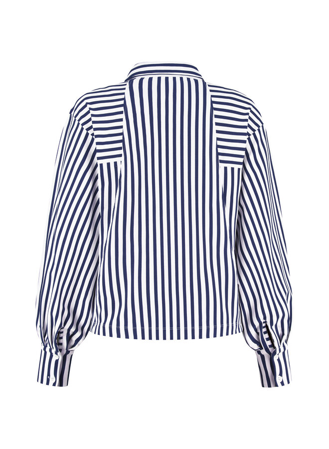 Blouse Gem blue/simple white