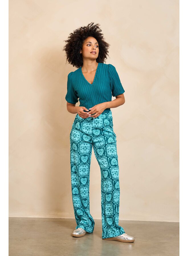 Broek Icelee teal hearts