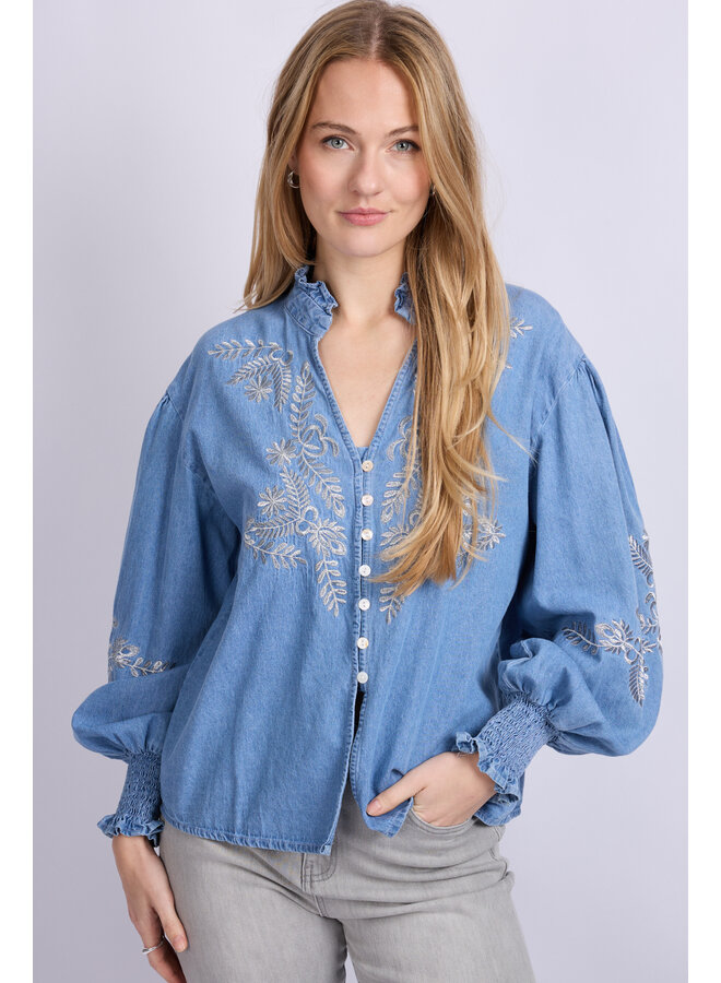 Blouse Liora denim mid blue