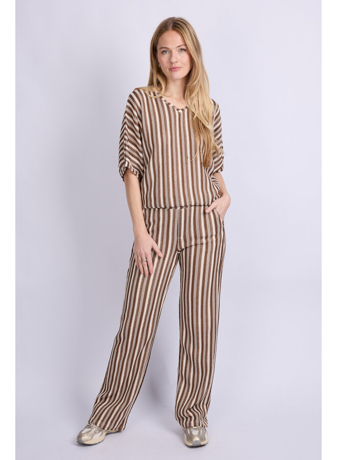 Broek Portia offwhite/tiger eye