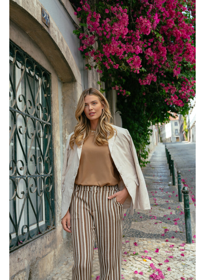 Broek Portia offwhite/tiger eye