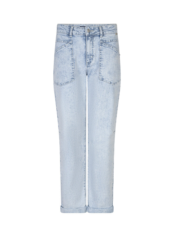 Broek Jules denim stripes bleach