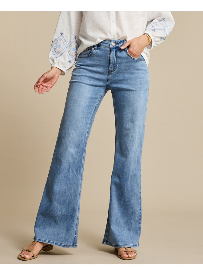 Broek Brielle flare denim lightstone