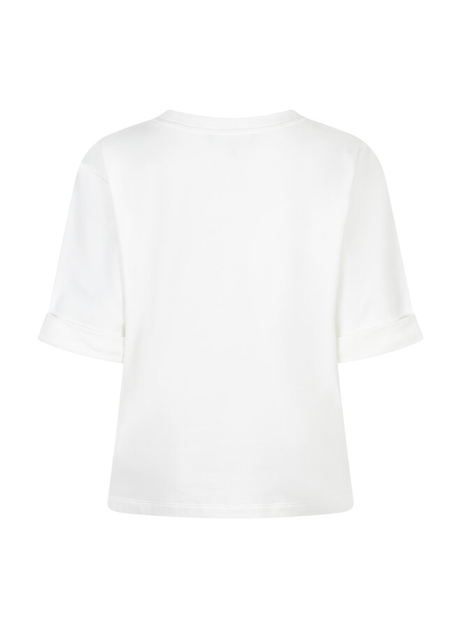 Sweater Terry chestprint offwhite/mid blue