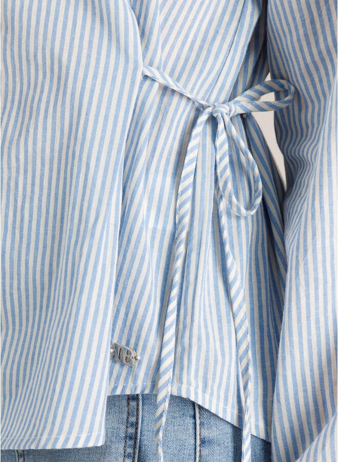 Blouse Vien powder blue/off white