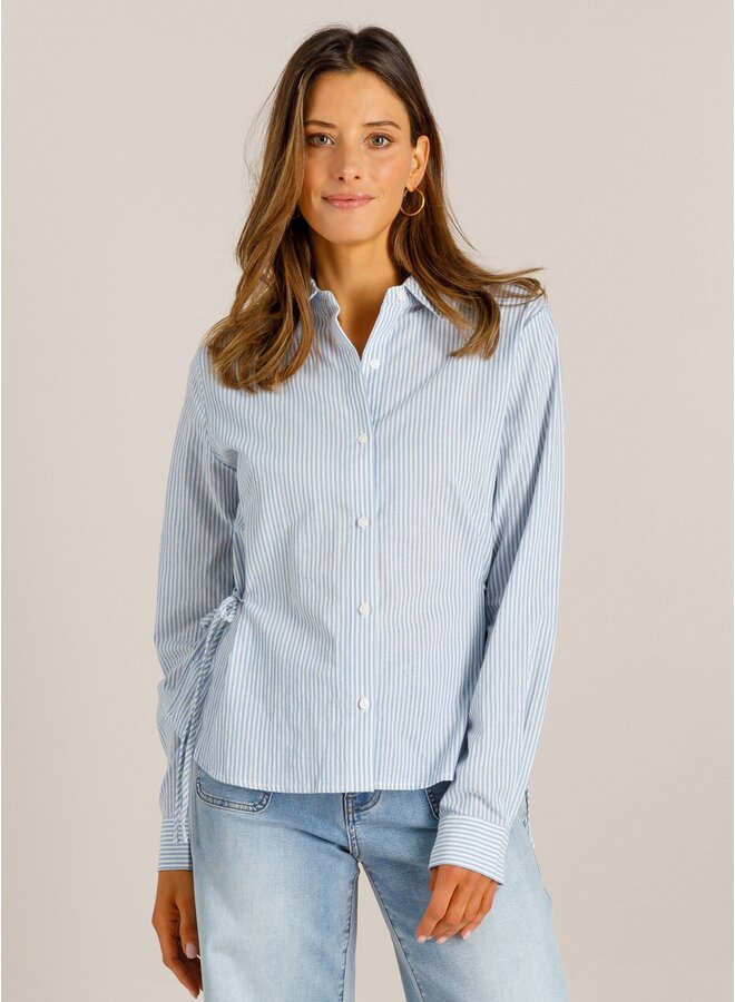 Blouse Vien powder blue/off white