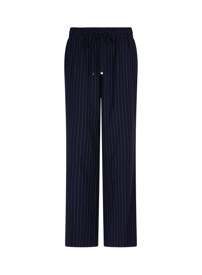 Broek Claudette palazzo sidetape pinstripe dark blue