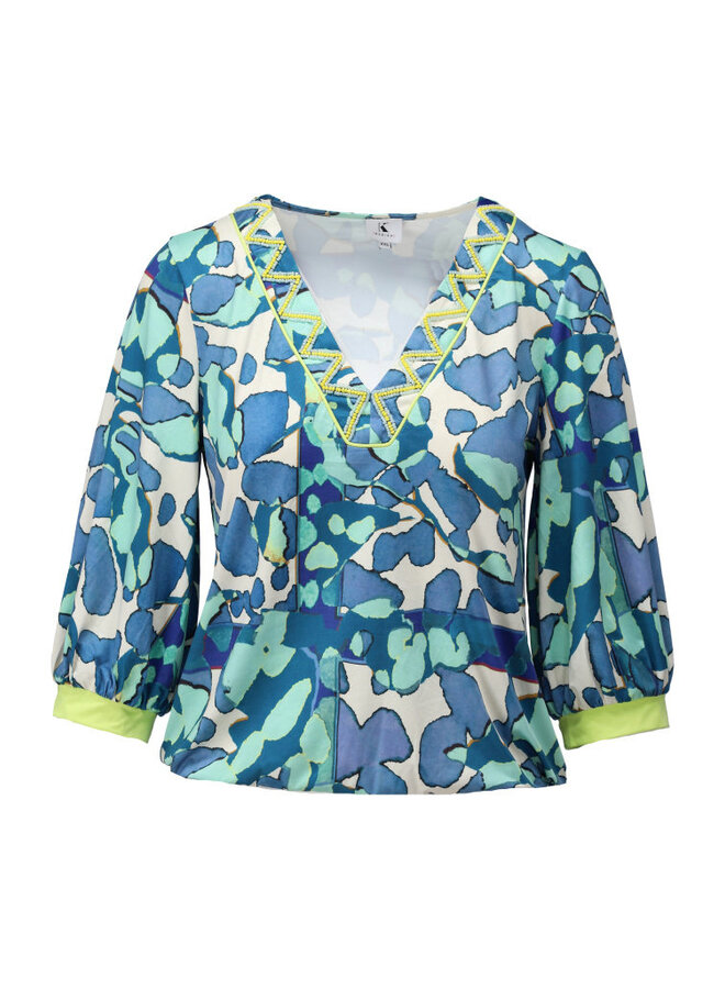 Top C109 V-hals met design