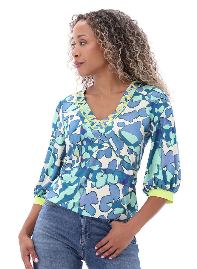 Top C109 V-hals met design