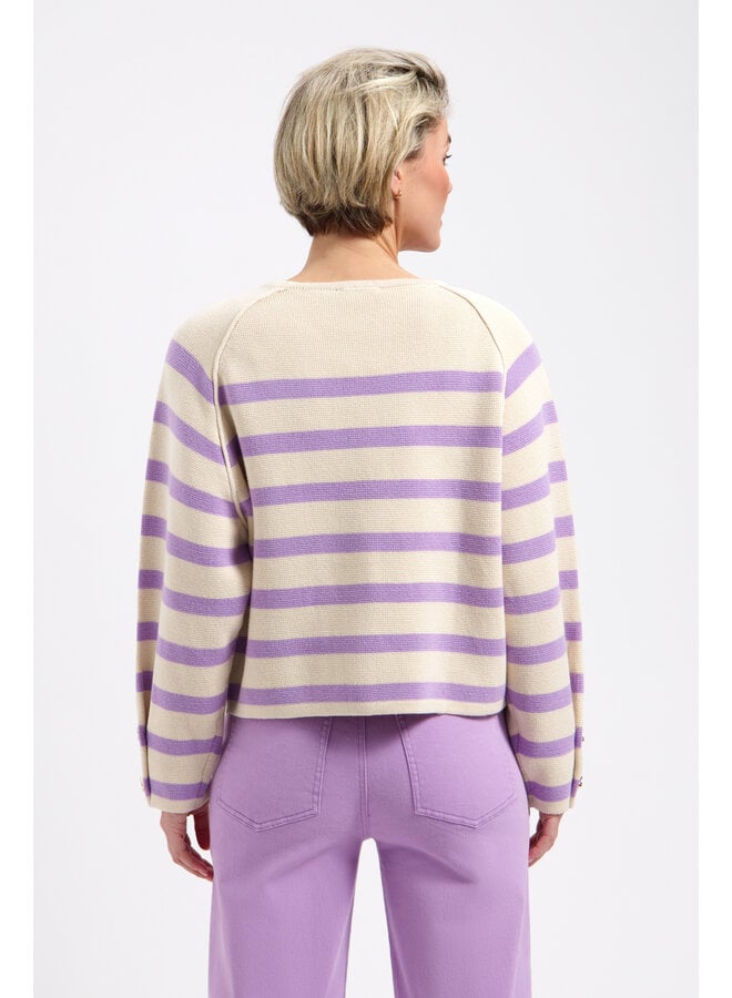 Trui Breton cream/violet