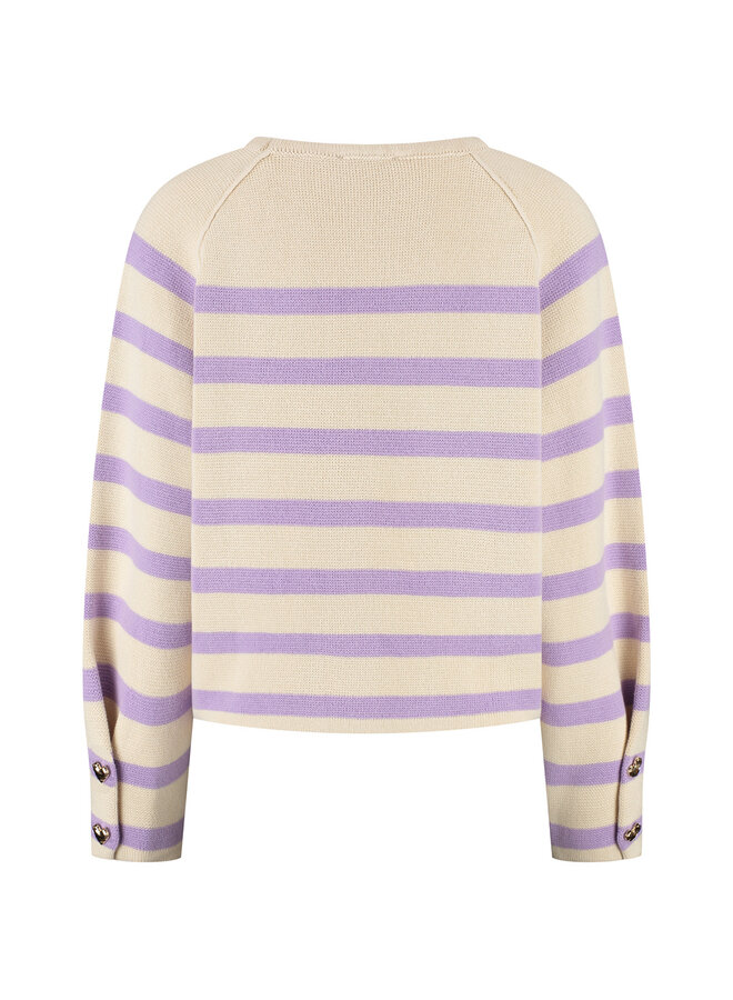 Trui Breton cream/violet