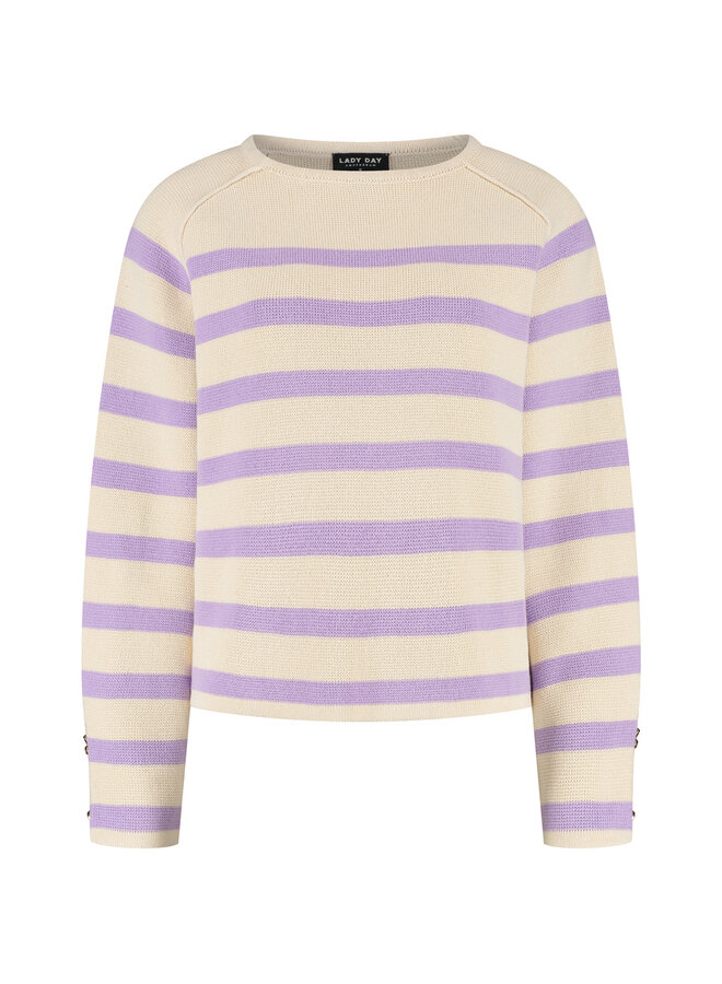 Trui Breton cream/violet