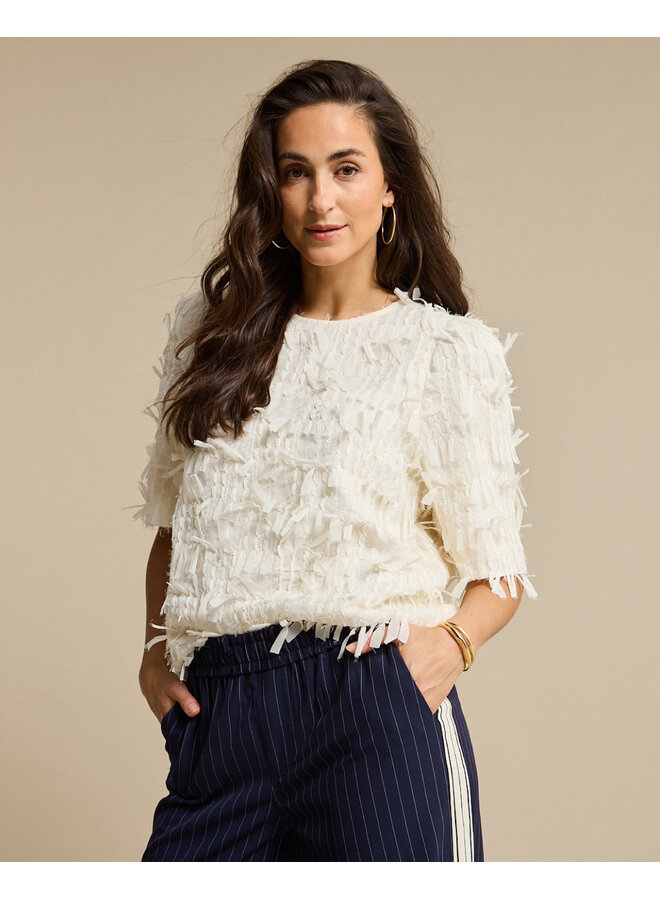 Top Fiona fancy frills ecru