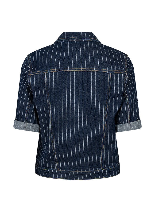 Jacket Jackie short sleeve denim pinstripe rinse