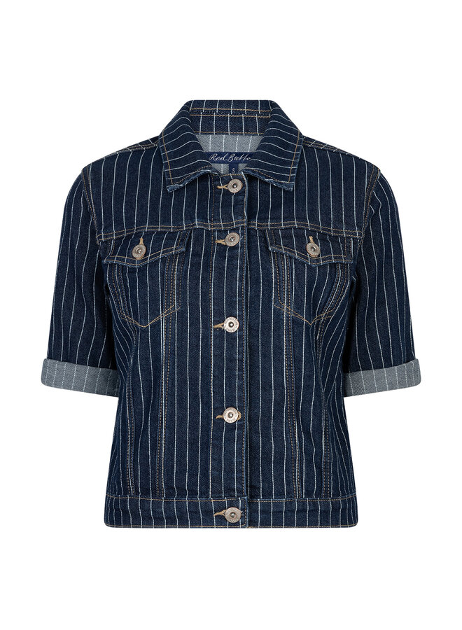 Jacket Jackie short sleeve denim pinstripe rinse