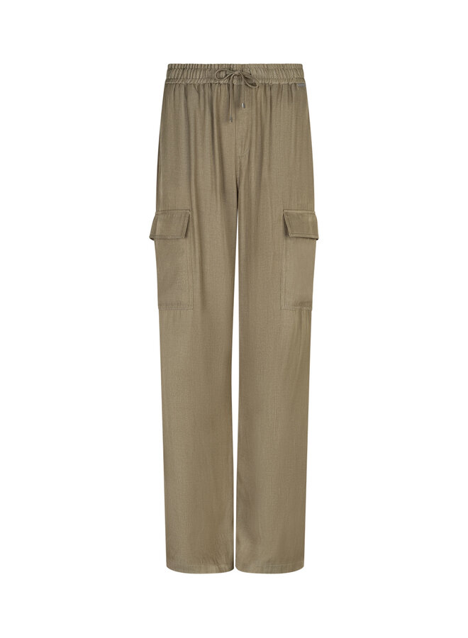 Broek Colette cargo shine moss