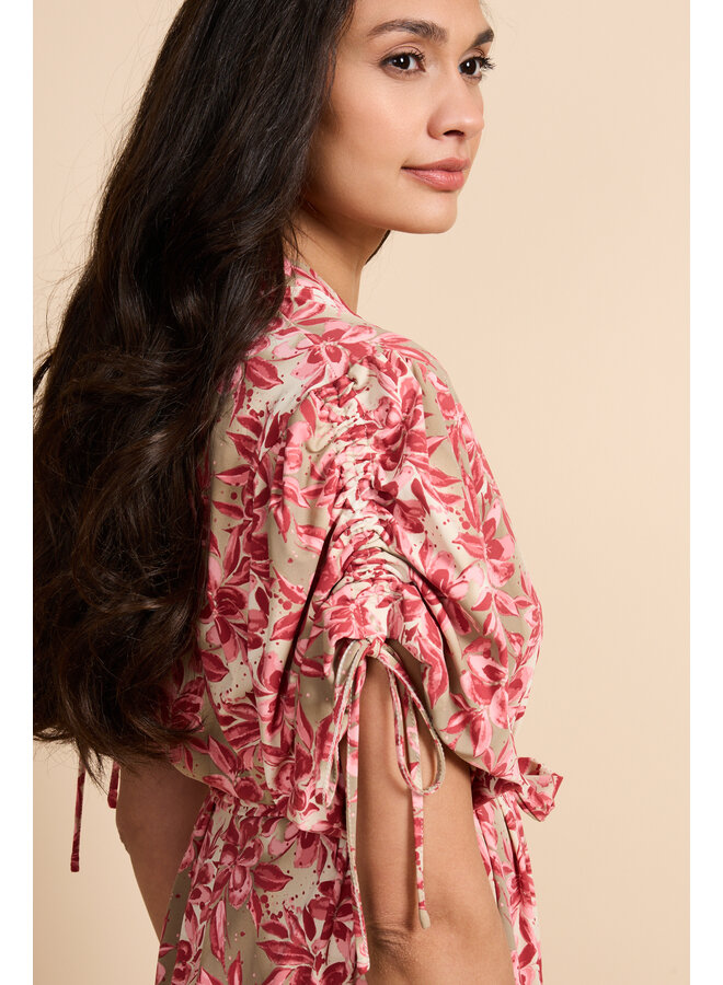 Jurk Evania sand/pretty pink