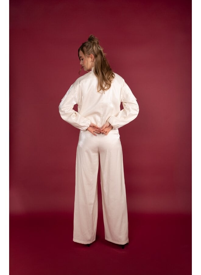 Jacket Nanni shiny satin off white