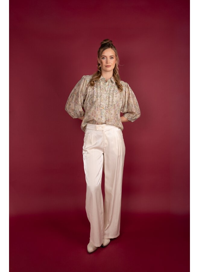 Broek Mosaic shiny satin