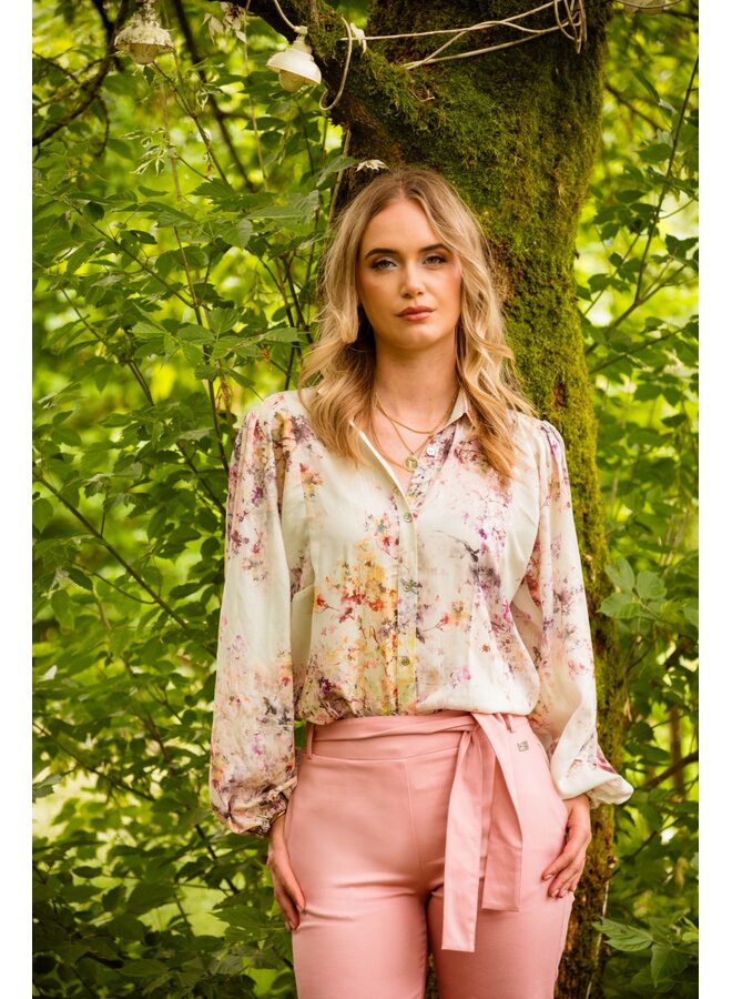 Blouse Job flower lurex colored