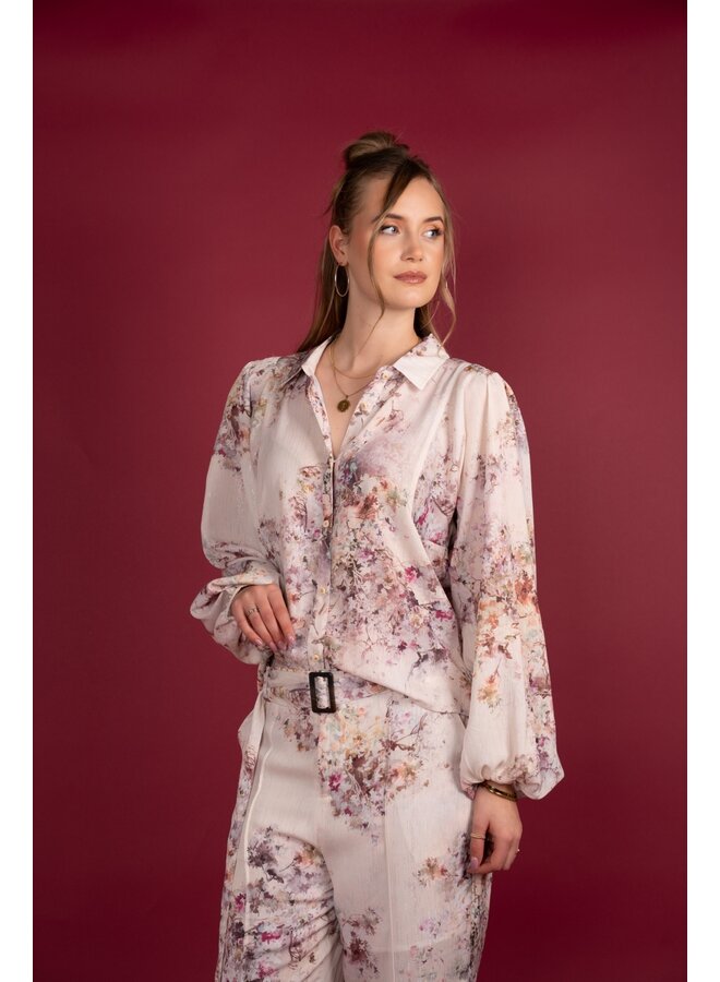 Blouse Job flower lurex colored