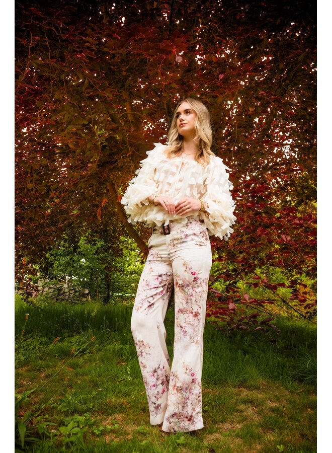 Broek Danthe flower lurex colored