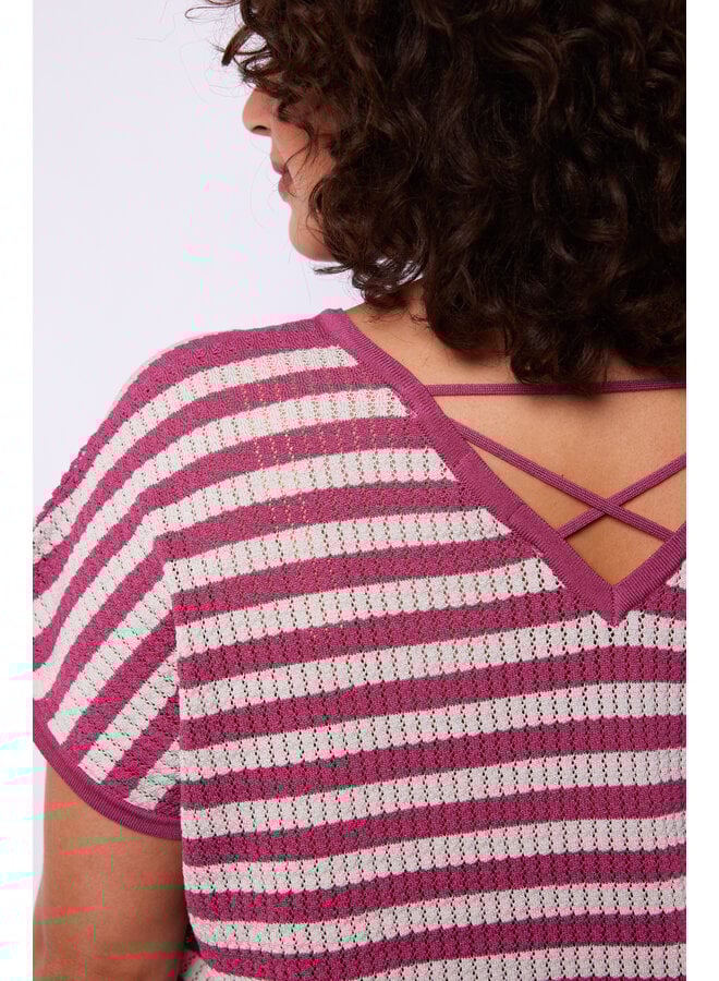 Top Leighton knit pullover sand/grape