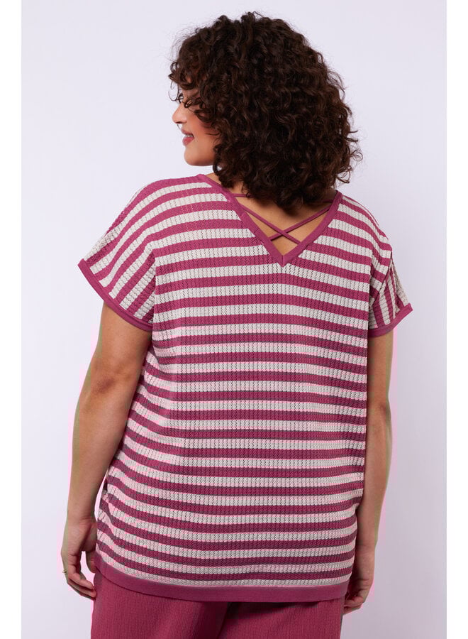 Top Leighton knit pullover sand/grape