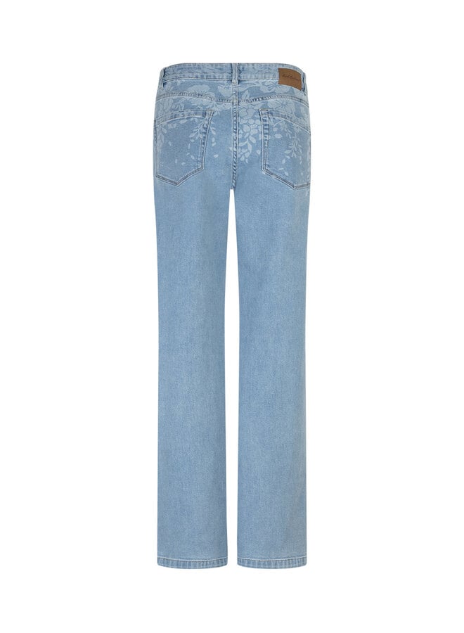 Broek Colette flowerprint denim bleach