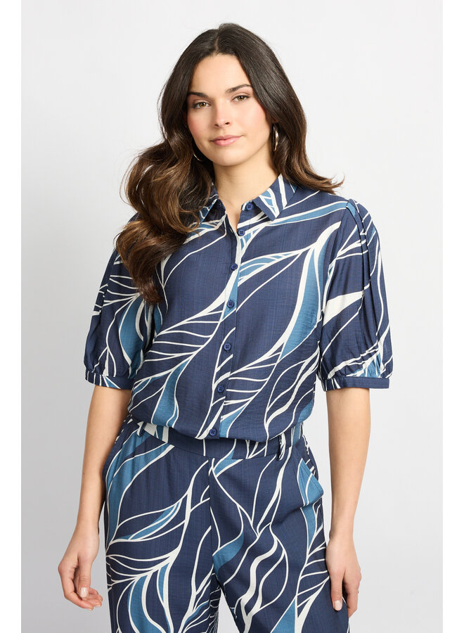 Blouse Lisa dusty blue/light blue