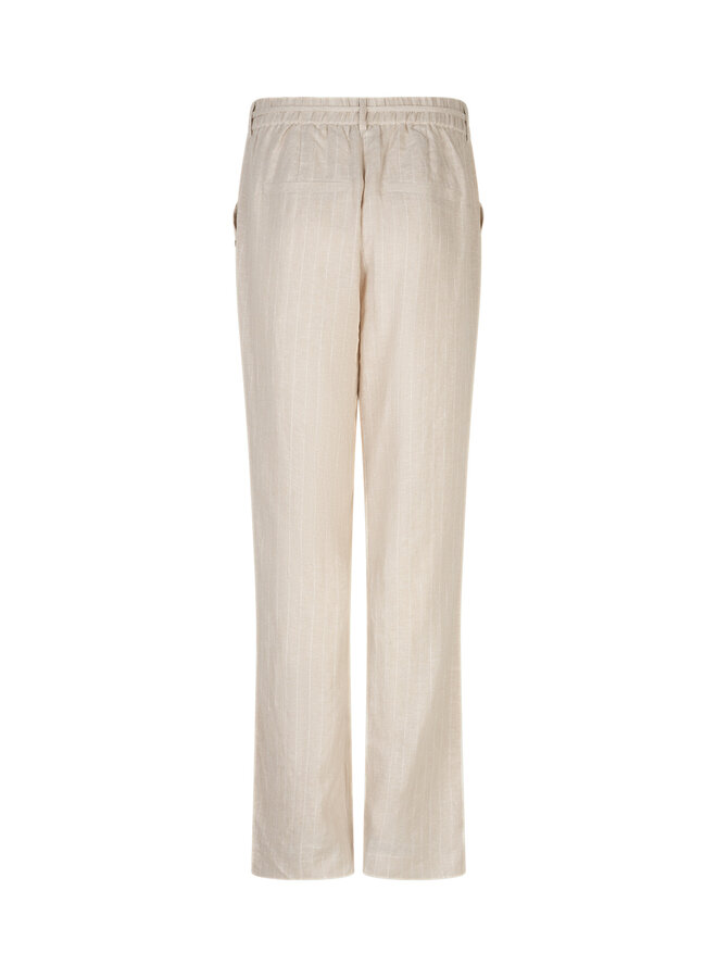 Broek Claudette Linen/Visco pinstripe pebble