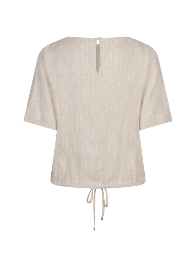 Top Skyler Linen/Visco pinstripe pebble