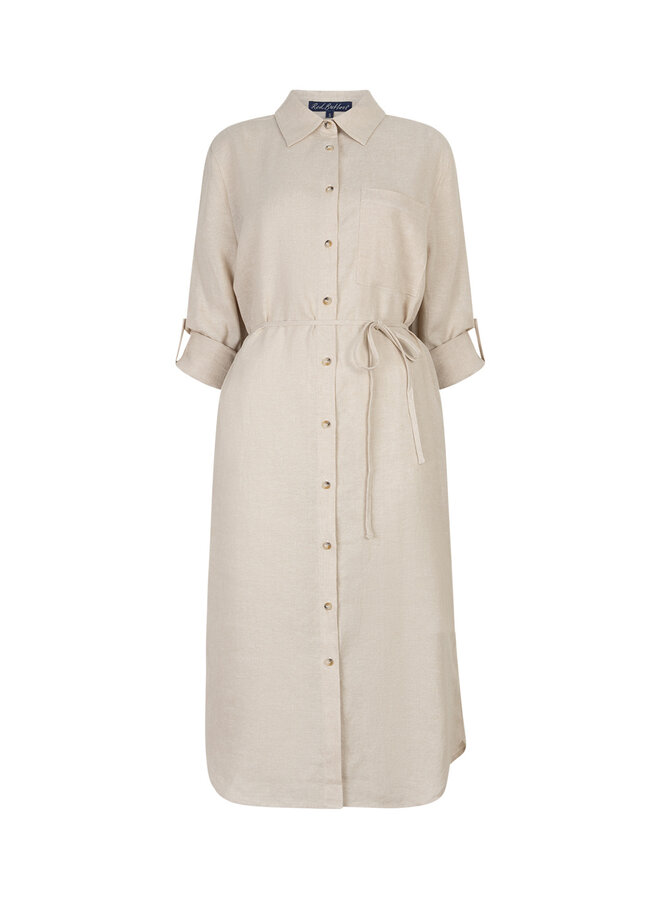 Jurk Linen/Visco melange pebble