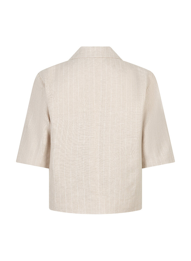 Blazer Linen/Visco pinstripe pebble