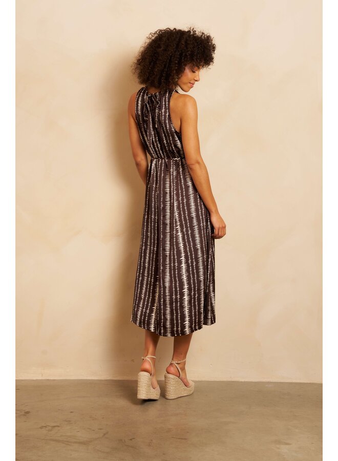 Jurk Rox brown stripe print