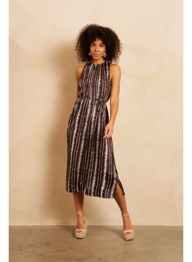 Jurk Rox brown stripe print
