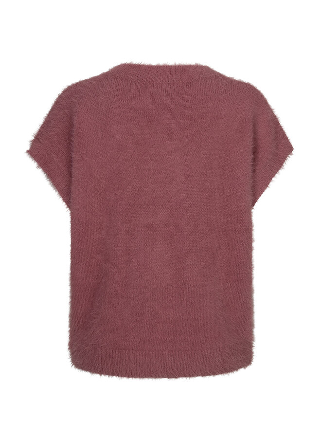 Vest Sleeveless fuzzy mauve