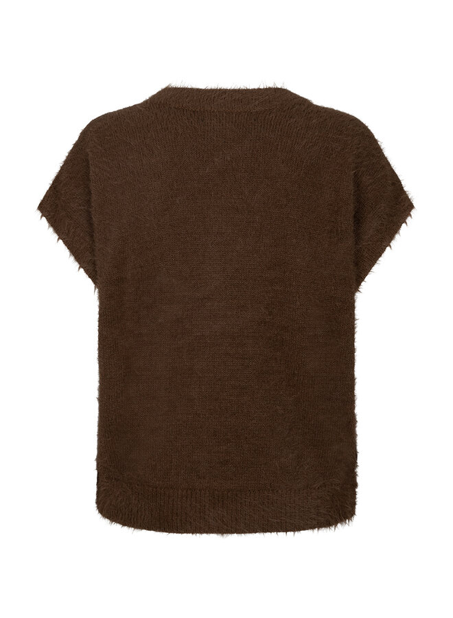 Vest Sleeveless fuzzy burgundy